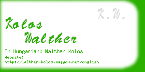 kolos walther business card
